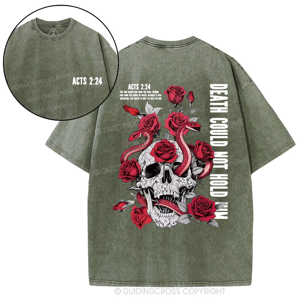 Death Could Not Hold Him Christian Washed T-Shirt