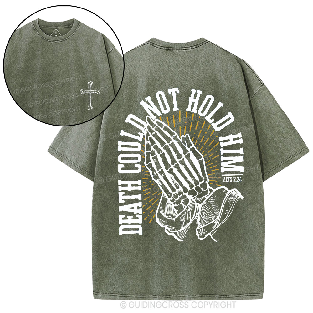 Death Could Not Hold Him Christian Washed T-Shirt