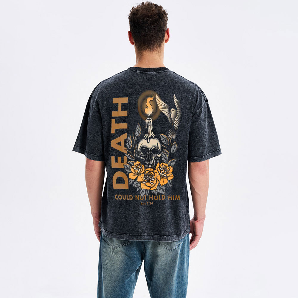 Death Could Not Hold Him Christian Washed T-Shirt