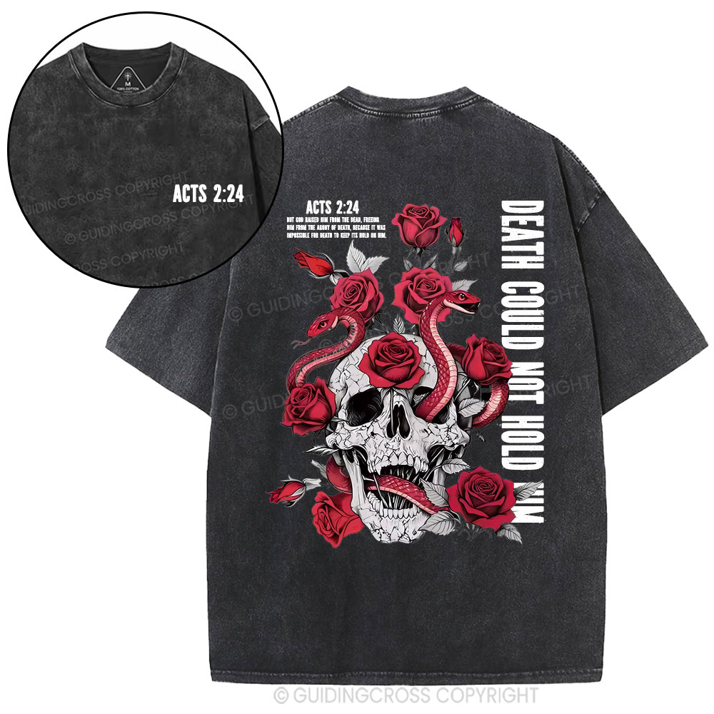 Death Could Not Hold Him Christian Washed T-Shirt
