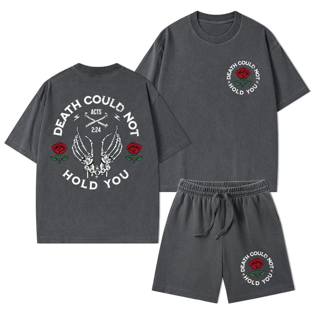 Death Could Not Hold You Christian Washed T-Shirt & Shorts