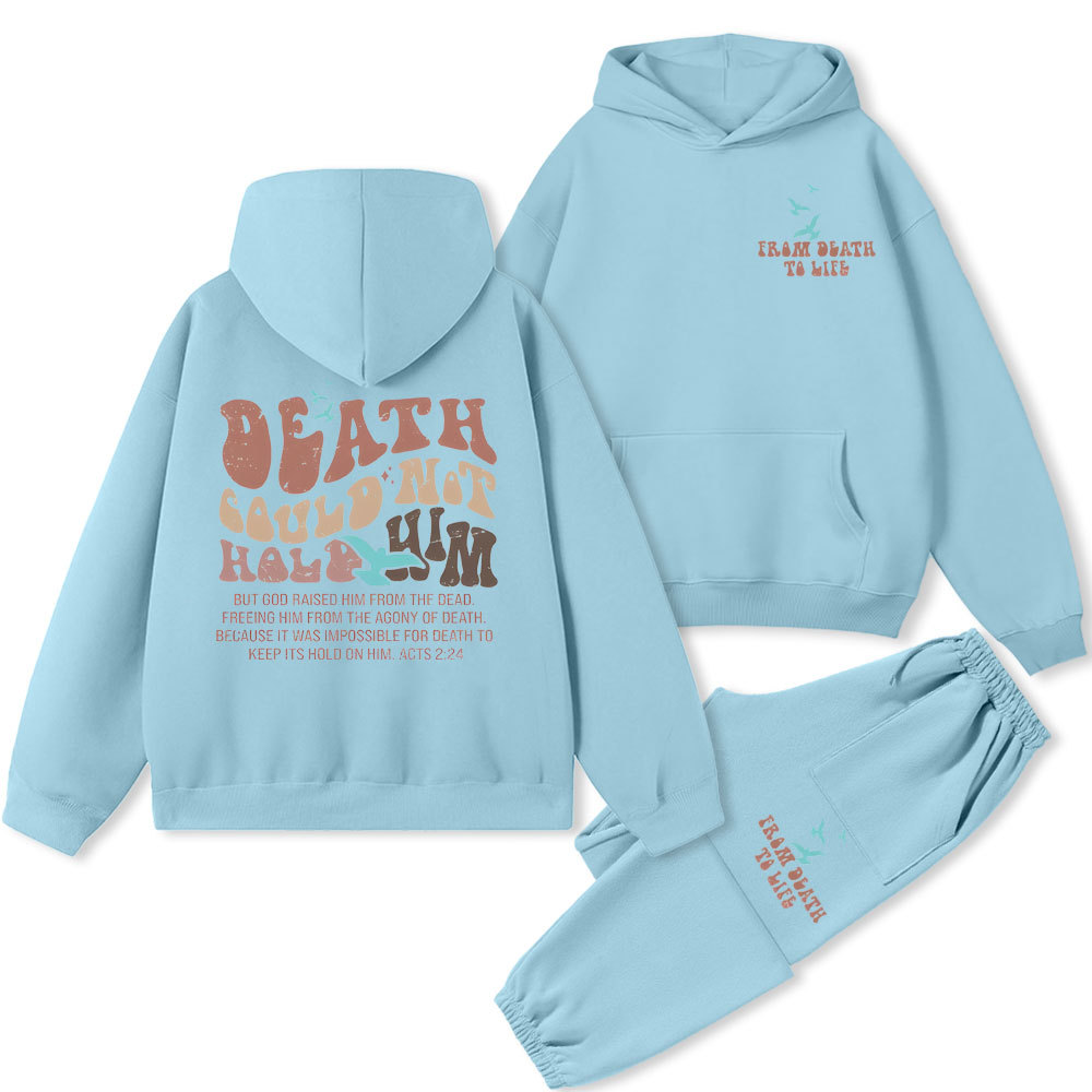 Death Couldn't Hold Him Christian Fleece Hoodie Set