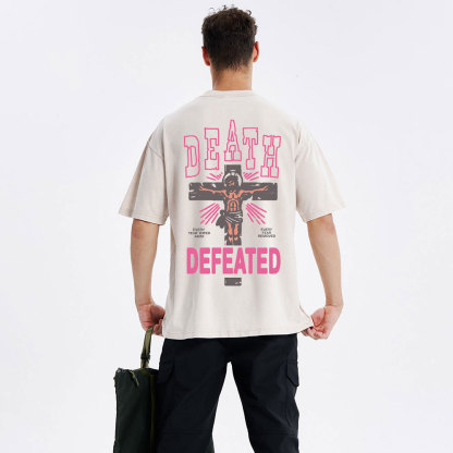 Death Defeated Christian Washed T-Shirt