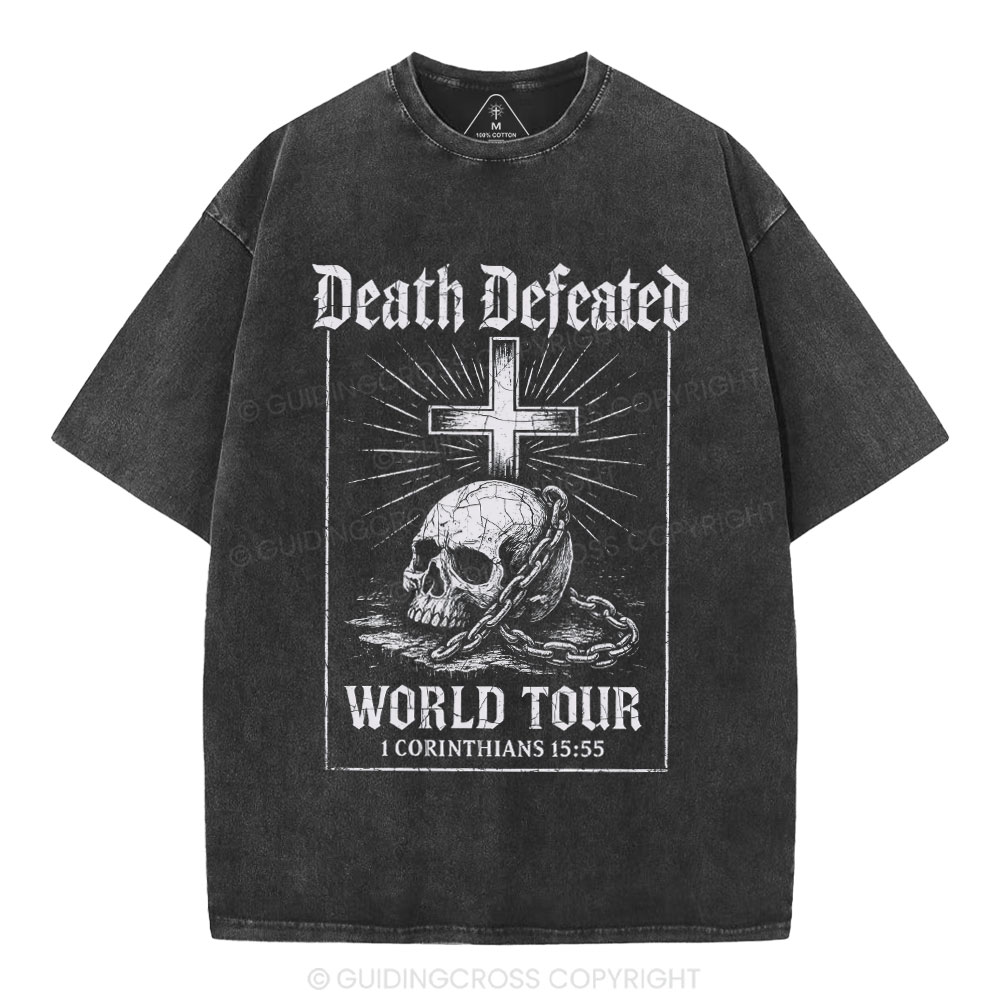 Death Defeated World Tour Chrsitian Washed T-Shirt