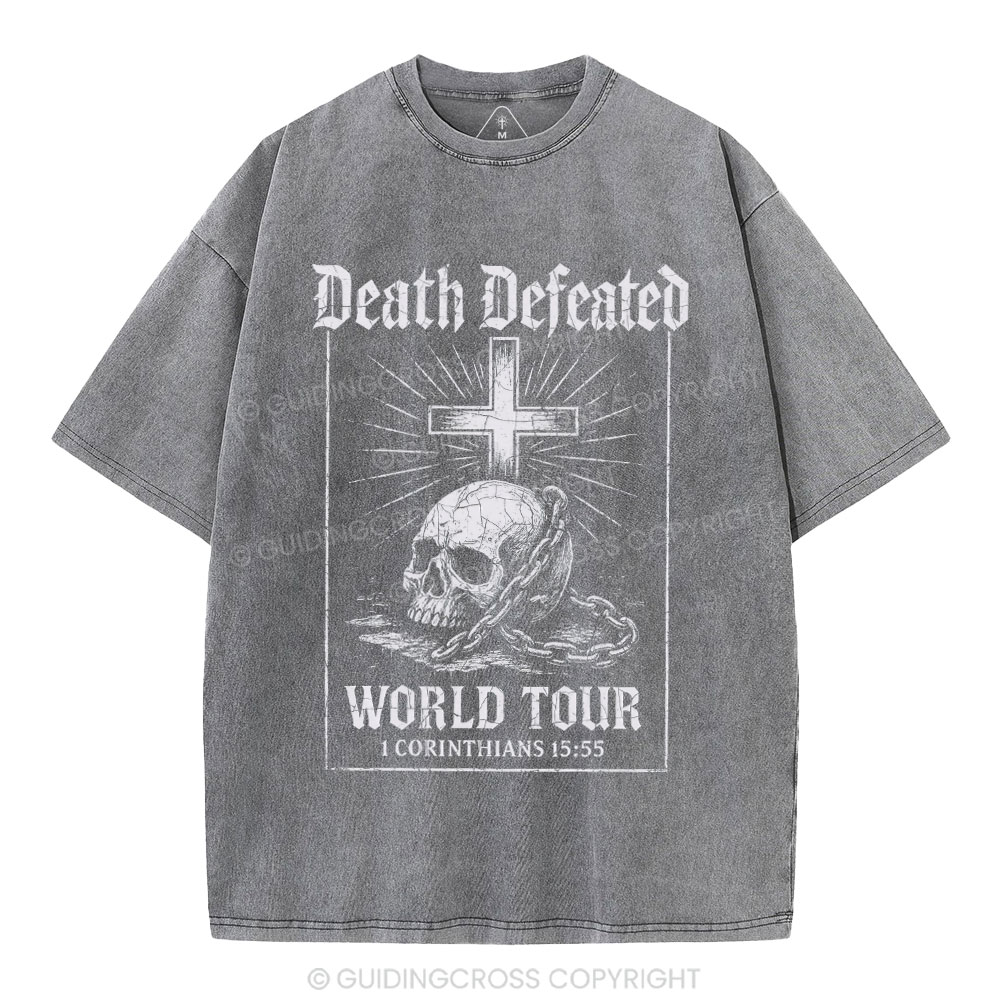 Death Defeated World Tour Chrsitian Washed T-Shirt