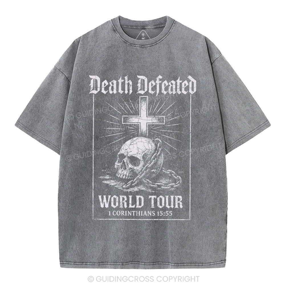 Death Defeated World Tour Chrsitian Washed T-Shirt