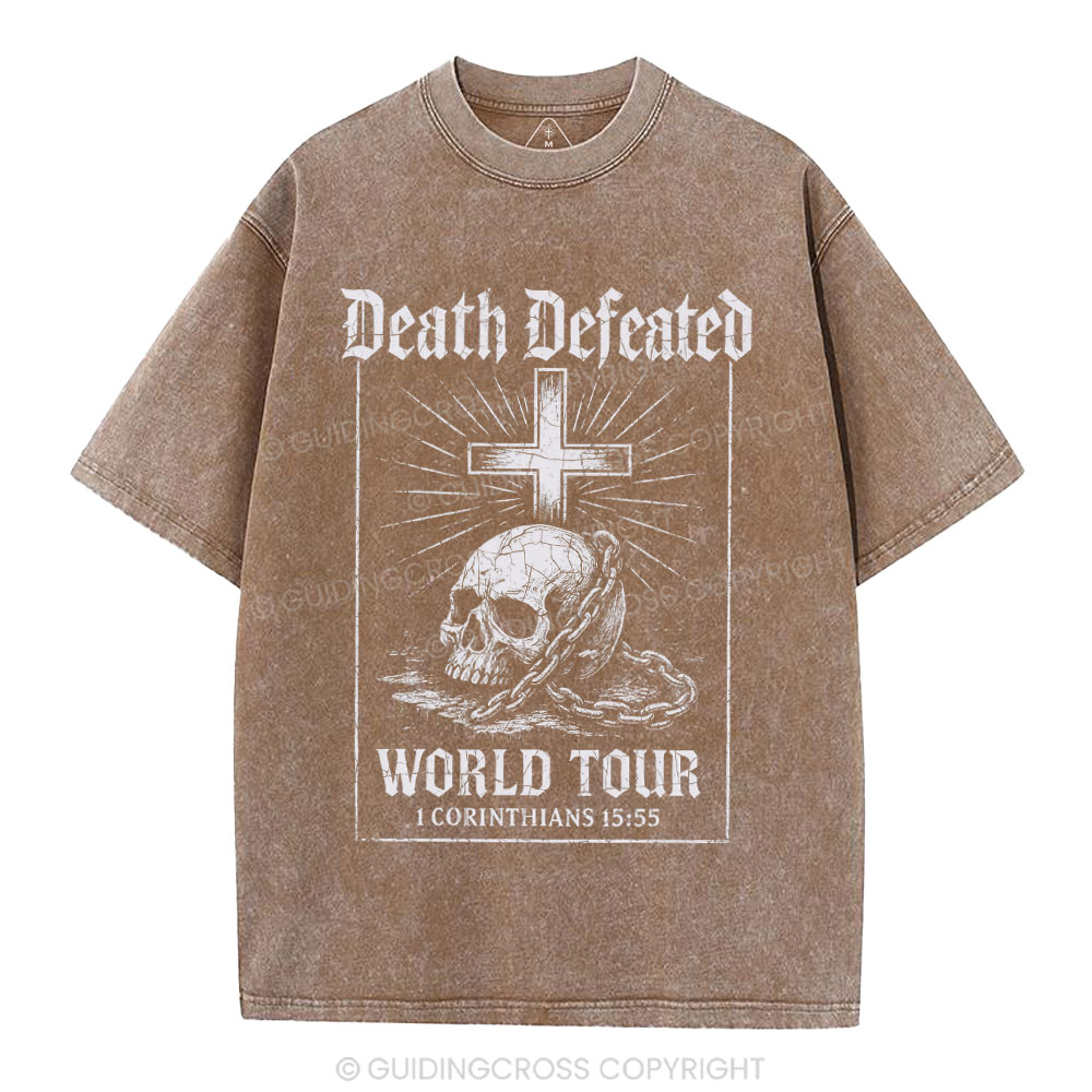 Death Defeated World Tour Chrsitian Washed T-Shirt