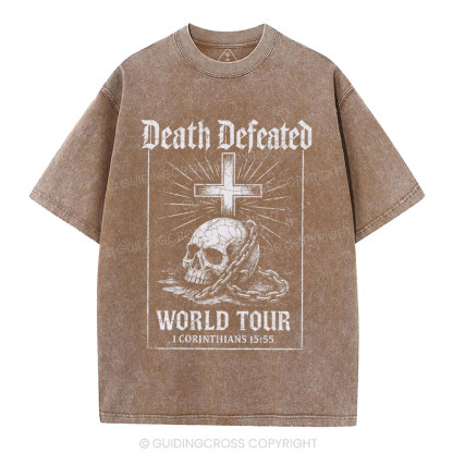 Death Defeated World Tour Chrsitian Washed T-Shirt