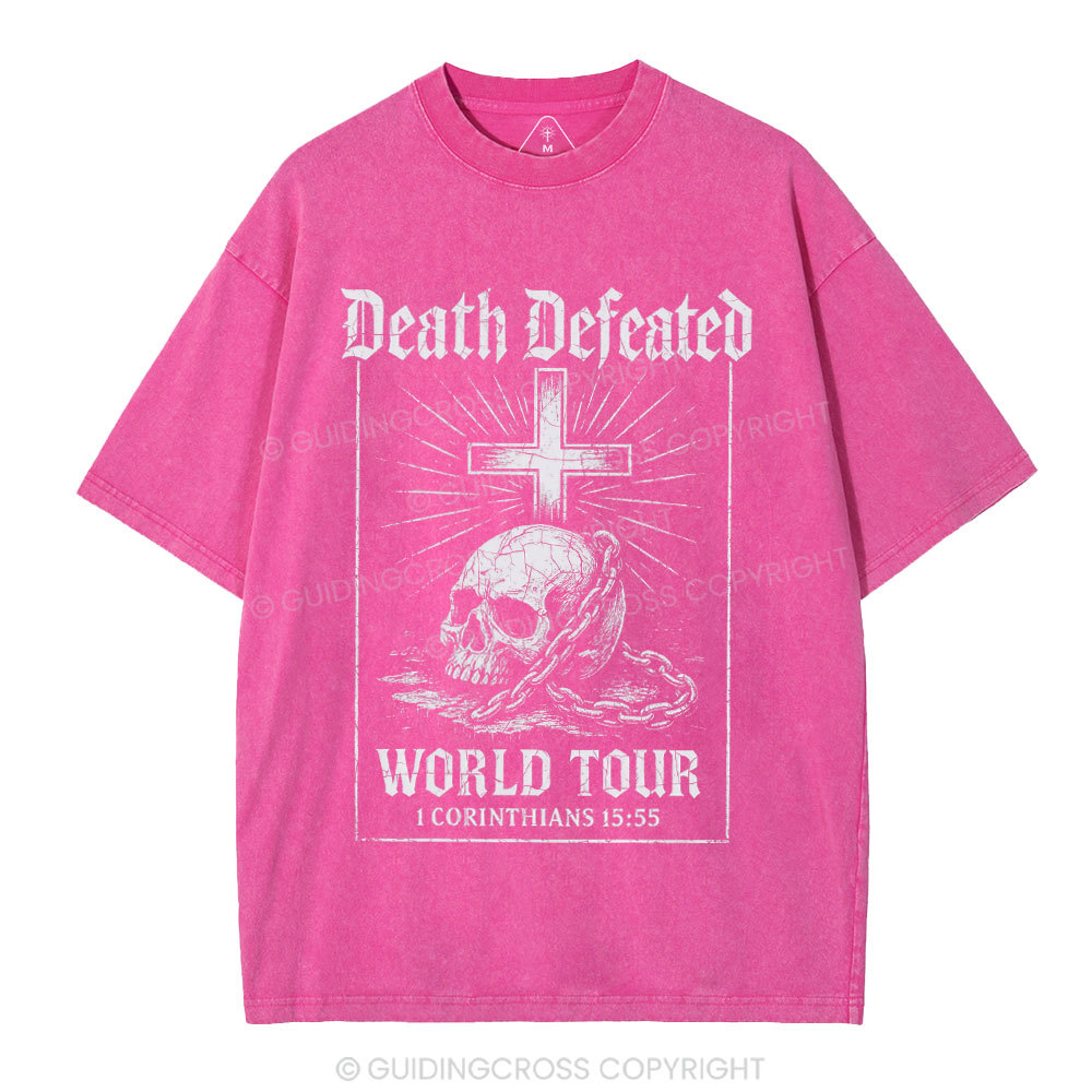 Death Defeated World Tour Chrsitian Washed T-Shirt