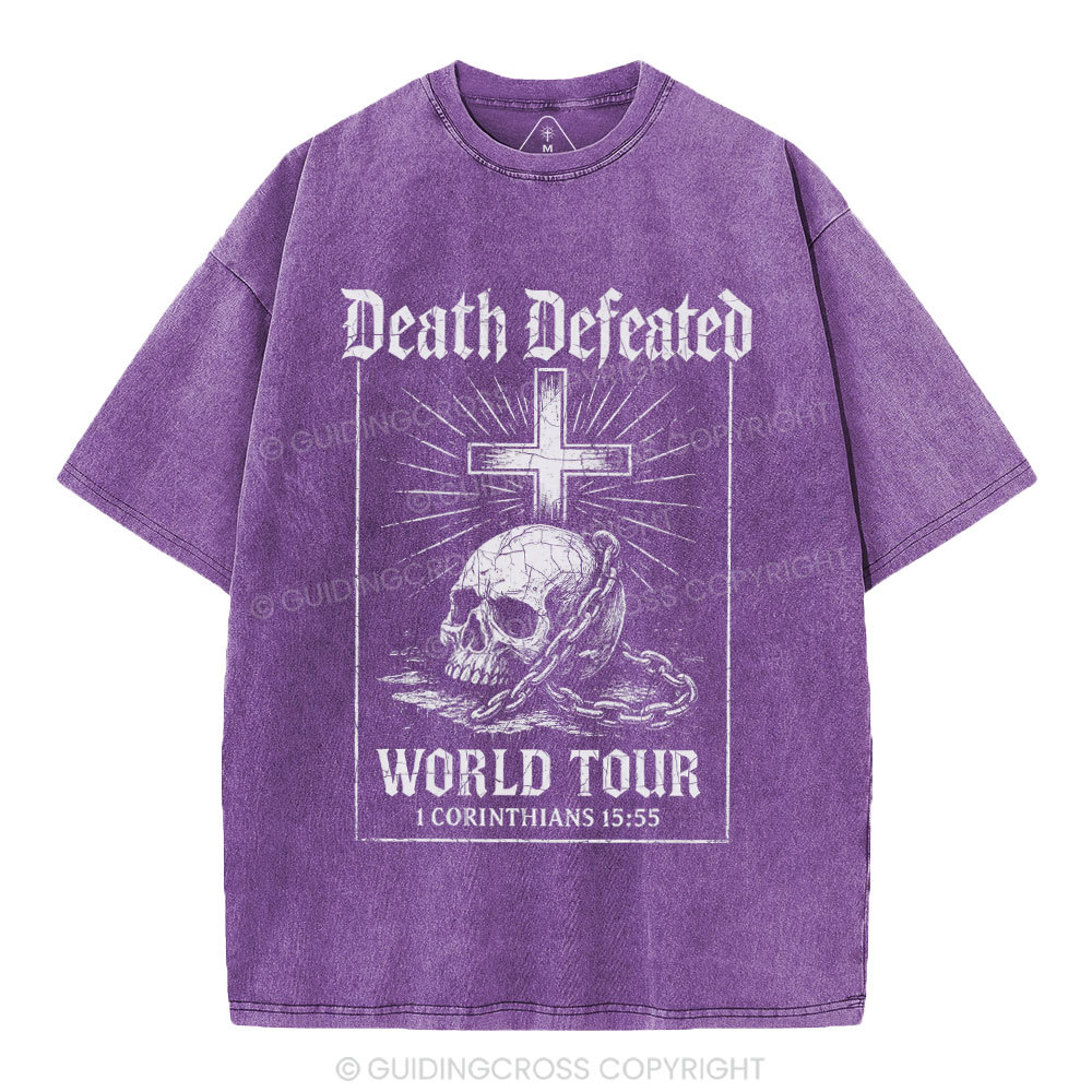 Death Defeated World Tour Chrsitian Washed T-Shirt