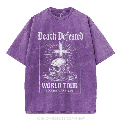 Death Defeated World Tour Chrsitian Washed T-Shirt