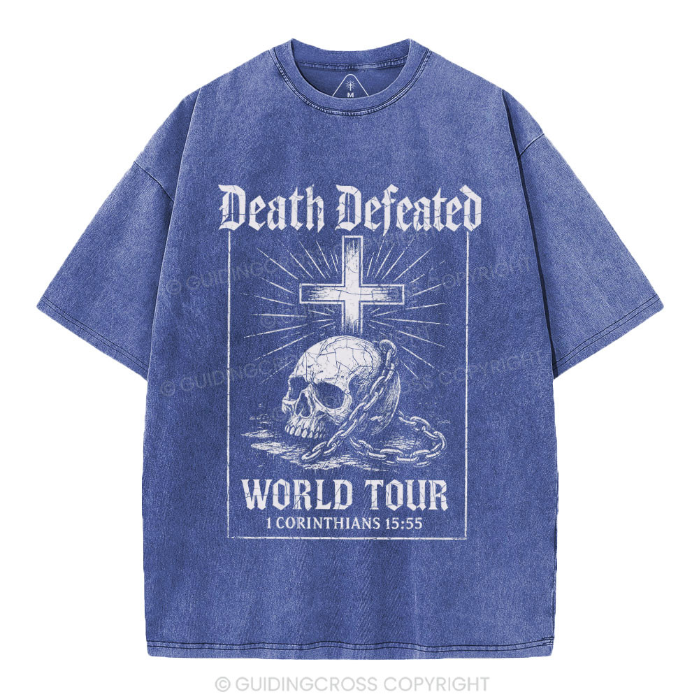 Death Defeated World Tour Chrsitian Washed T-Shirt