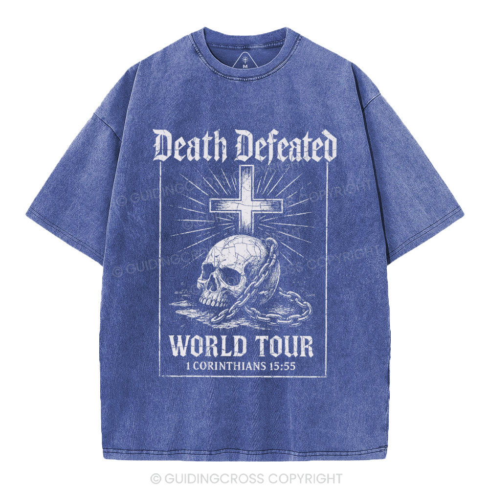 Death Defeated World Tour Chrsitian Washed T-Shirt