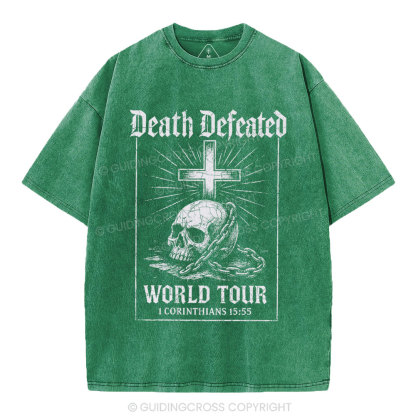 Death Defeated World Tour Chrsitian Washed T-Shirt