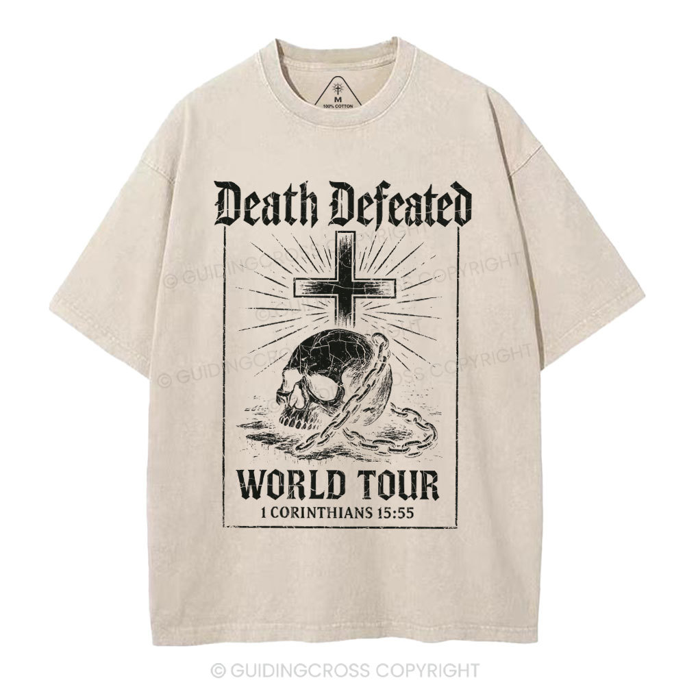Death Defeated World Tour Chrsitian Washed T-Shirt