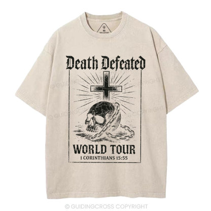 Death Defeated World Tour Chrsitian Washed T-Shirt