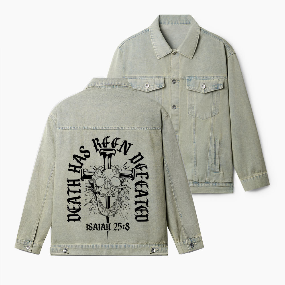 Death Has Been Defeated Christian Denim Jacket