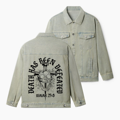 Death Has Been Defeated Christian Denim Jacket