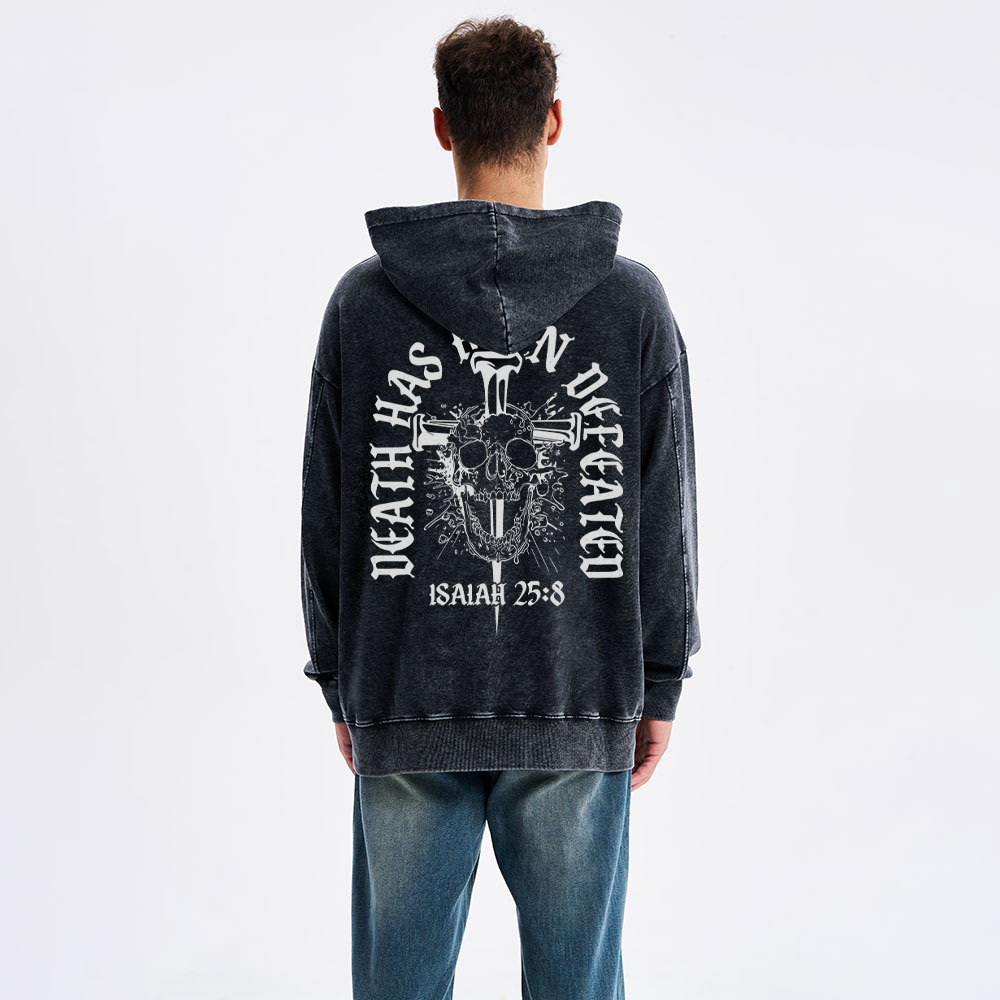 Death Has Been Defeated Christian Washed Hoodie