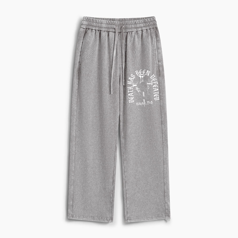 Death Has Been Defeated Christian Washed Sweatpants