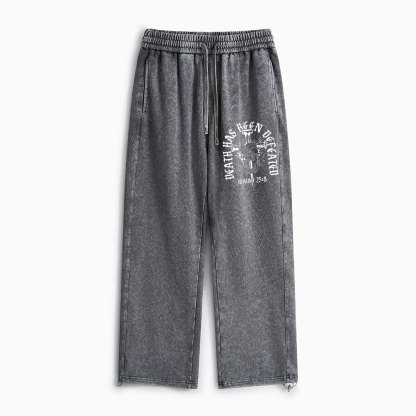 Death Has Been Defeated Christian Washed Sweatpants