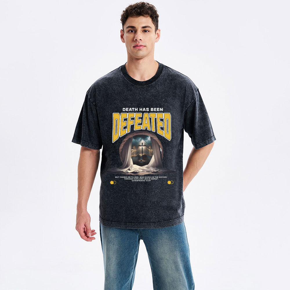 Death Has Been Defeated Christian Washed T-Shirt
