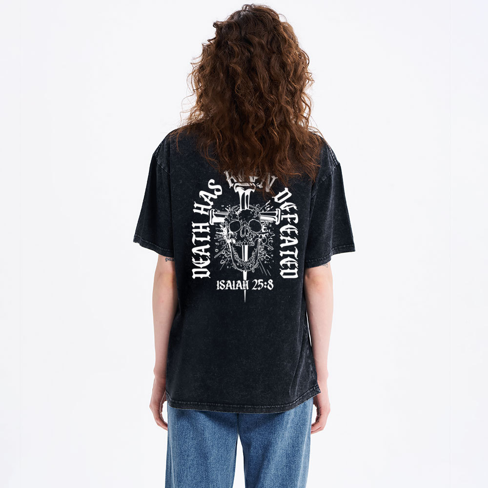 Death Has Been Defeated Christian Washed T-Shirt