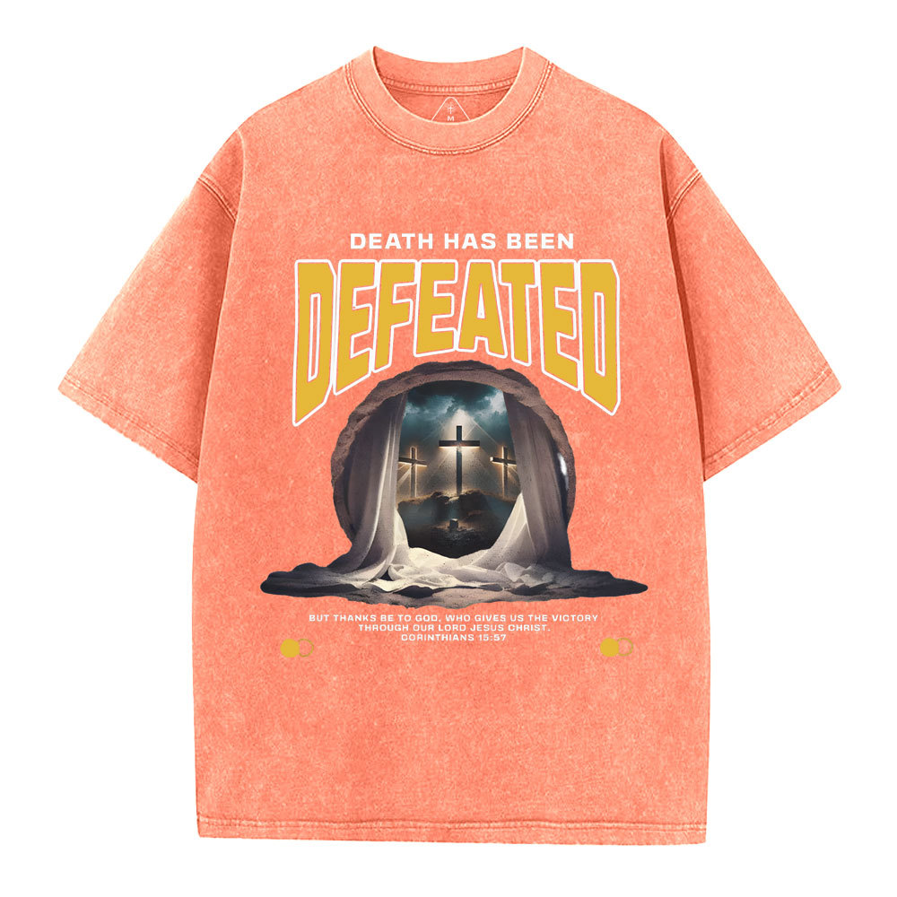 Death Has Been Defeated Christian Washed T-Shirt