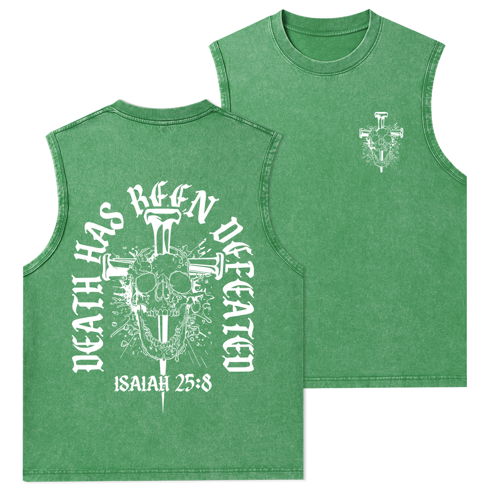 Death Has Been Defeated Christian Washed Tank Top