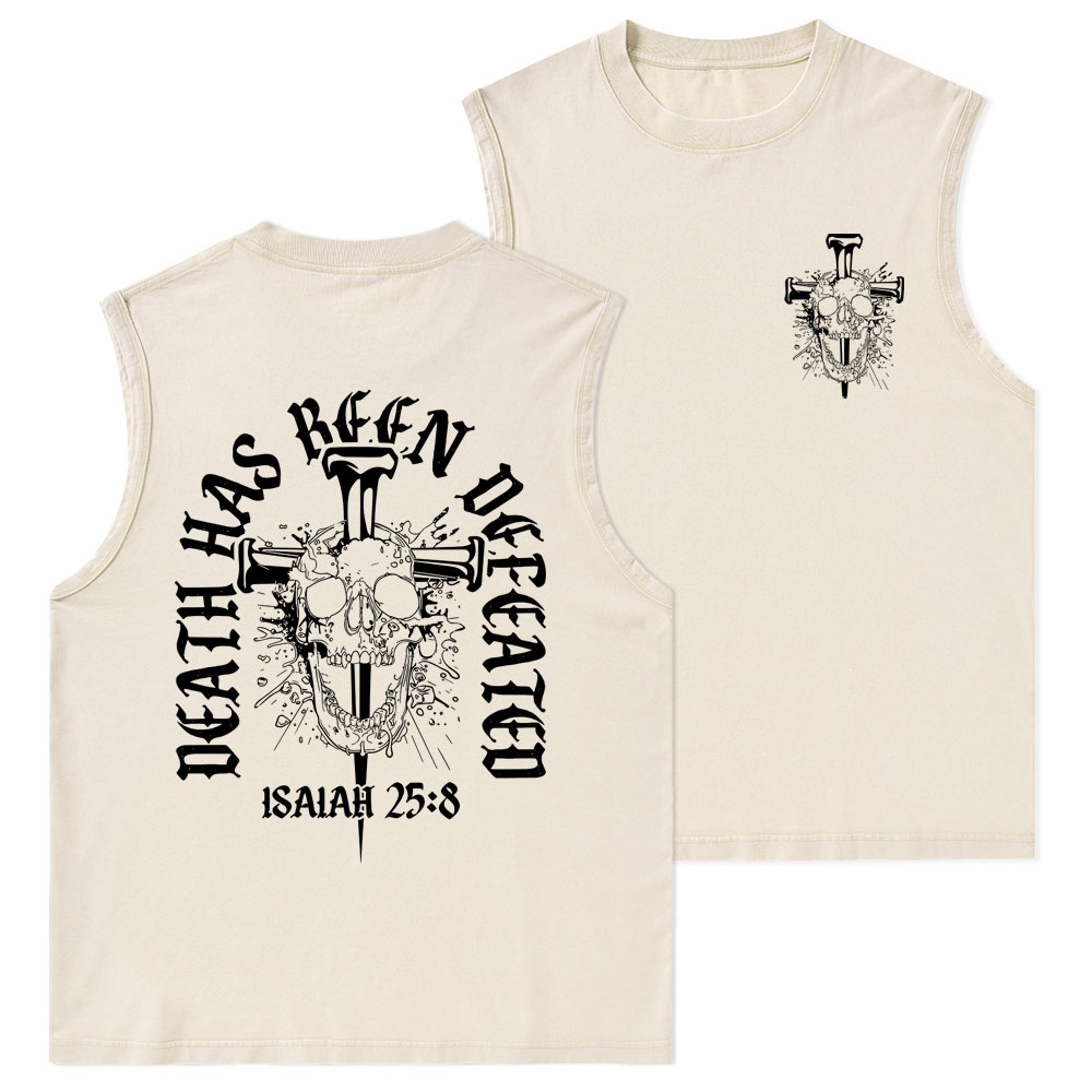 Death Has Been Defeated Christian Washed Tank Top