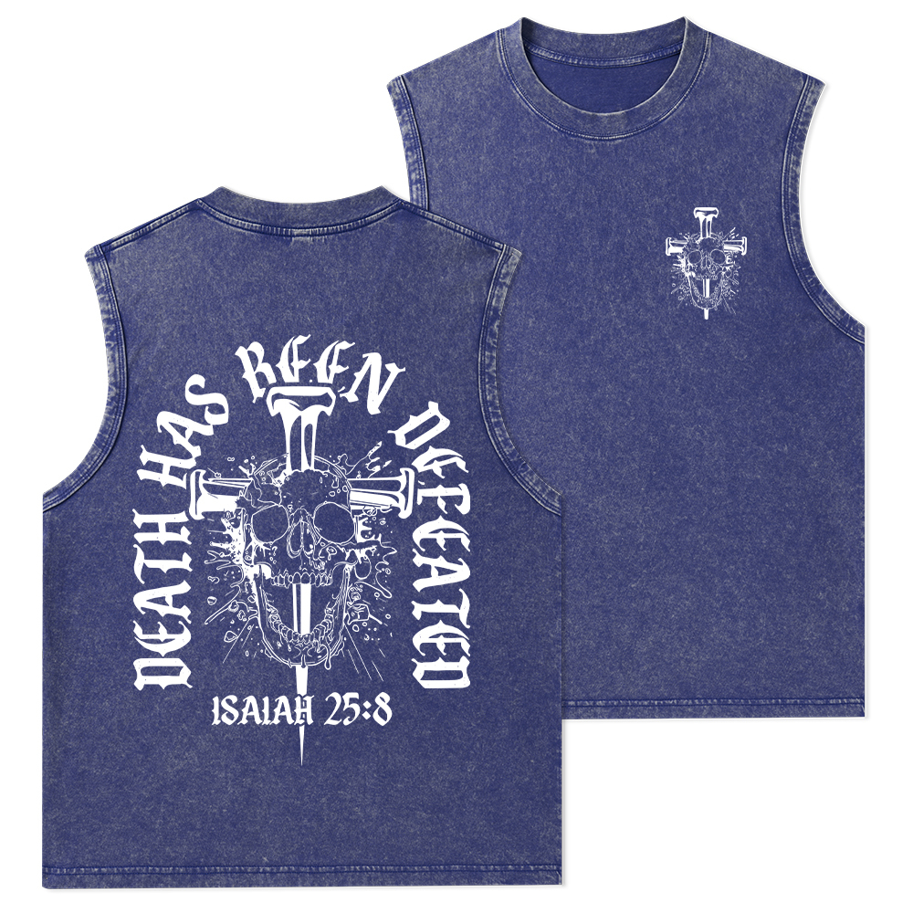 Death Has Been Defeated Christian Washed Tank Top
