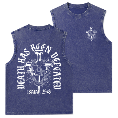 Death Has Been Defeated Christian Washed Tank Top