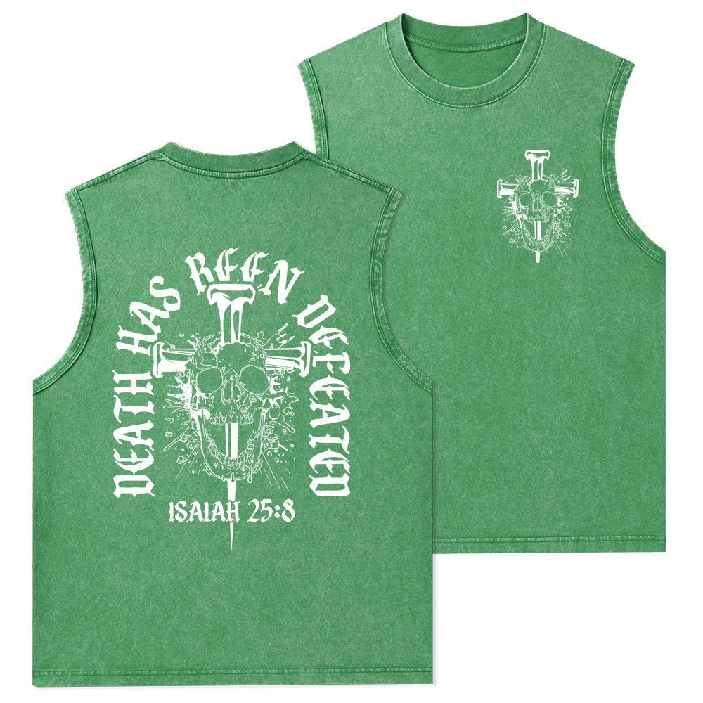 Death Has Been Defeated Christian Washed Tank Top