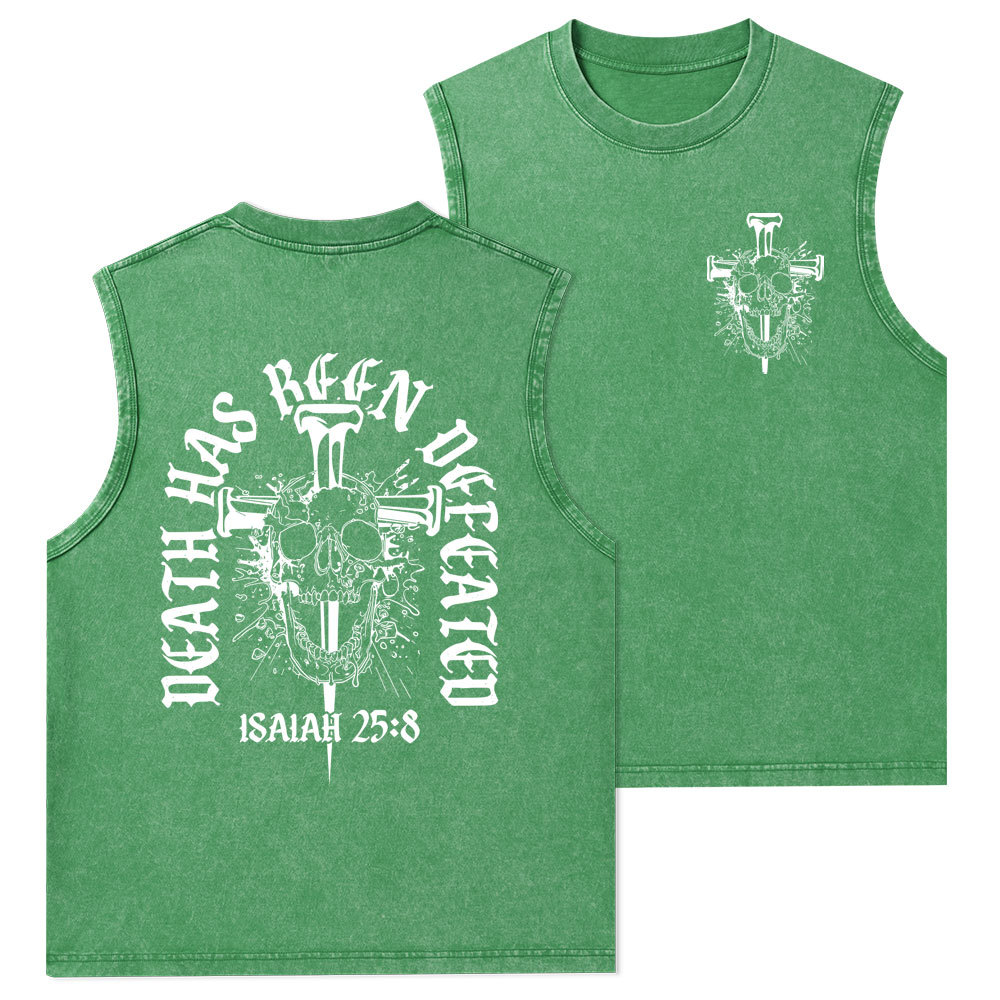 Death Has Been Defeated Christian Washed Tank Top