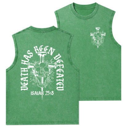 Death Has Been Defeated Christian Washed Tank Top