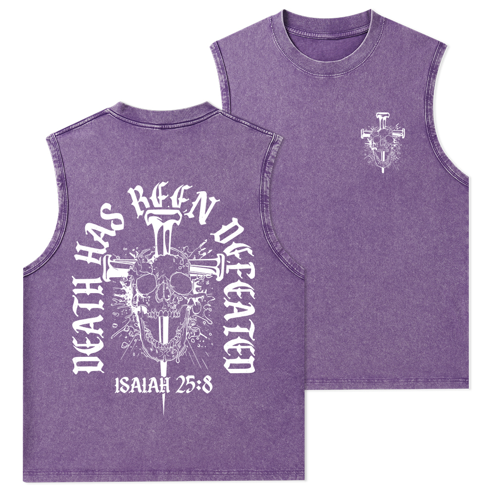 Death Has Been Defeated Christian Washed Tank Top