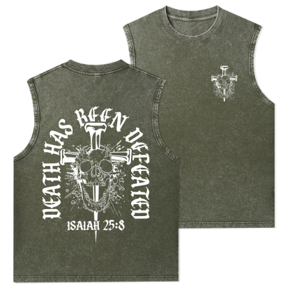 Death Has Been Defeated Christian Washed Tank Top