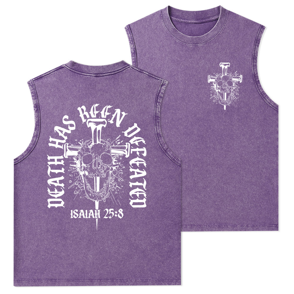 Death Has Been Defeated Christian Washed Tank Top