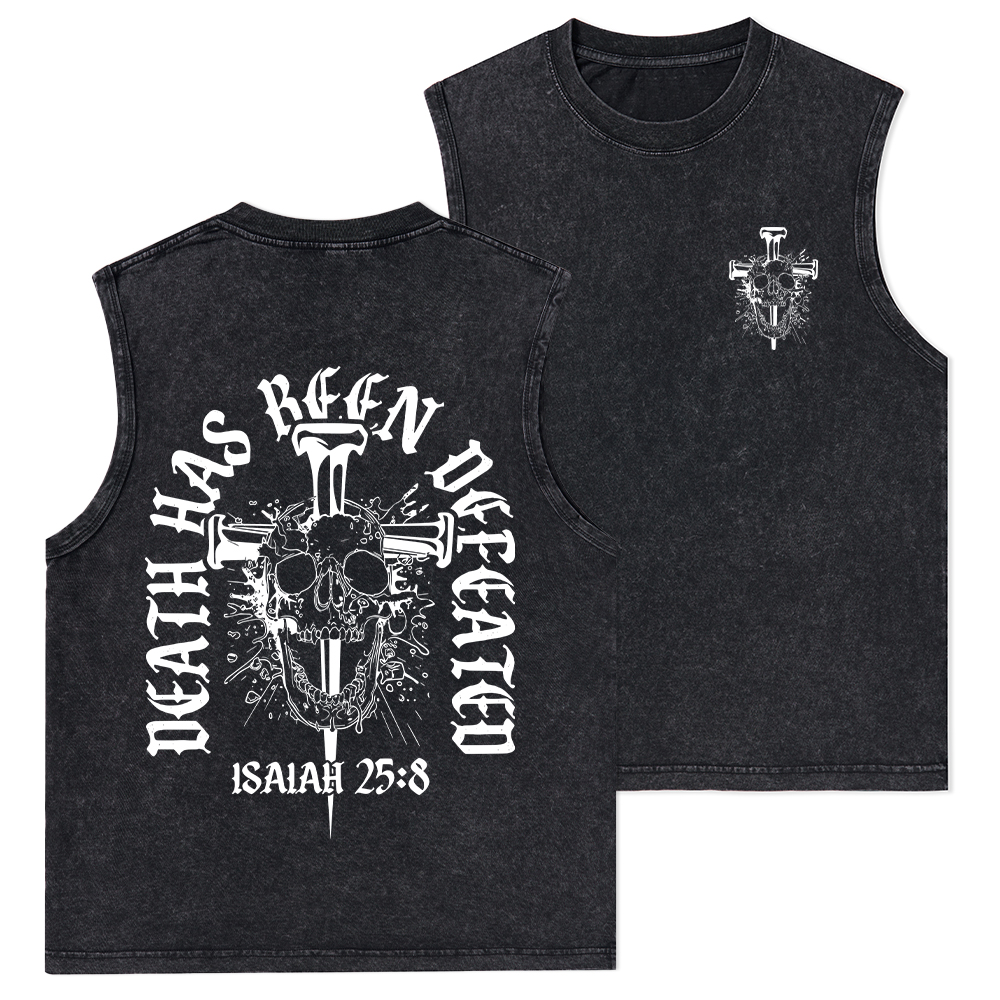 Death Has Been Defeated Christian Washed Tank Top