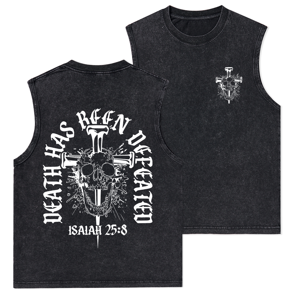 Death Has Been Defeated Christian Washed Tank Top
