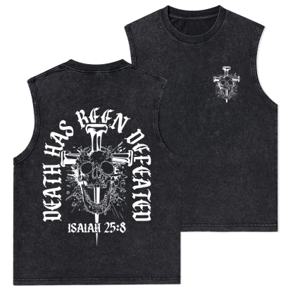 Death Has Been Defeated Christian Washed Tank Top