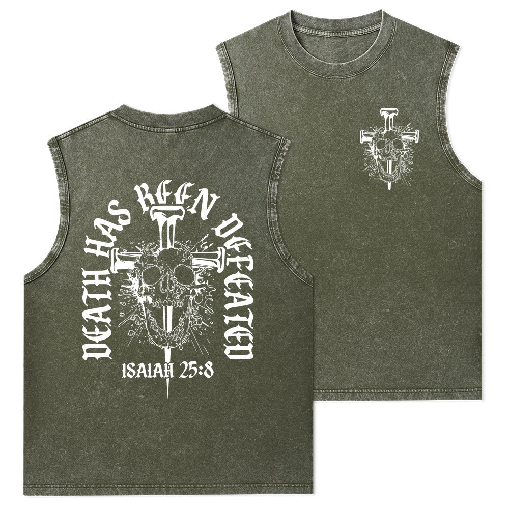 Death Has Been Defeated Christian Washed Tank Top
