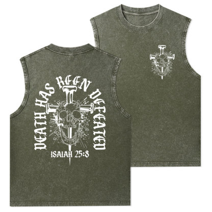 Death Has Been Defeated Christian Washed Tank Top