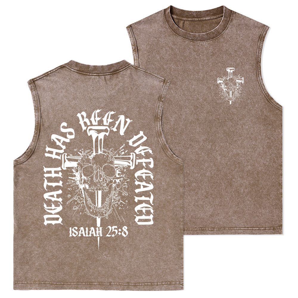 Death Has Been Defeated Christian Washed Tank Top
