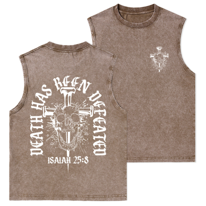 Death Has Been Defeated Christian Washed Tank Top