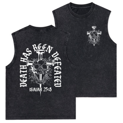 Death Has Been Defeated Christian Washed Tank Top