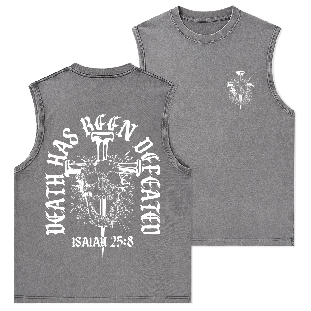 Death Has Been Defeated Christian Washed Tank Top