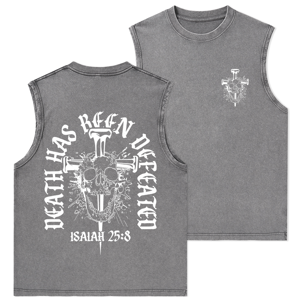 Death Has Been Defeated Christian Washed Tank Top