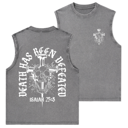 Death Has Been Defeated Christian Washed Tank Top