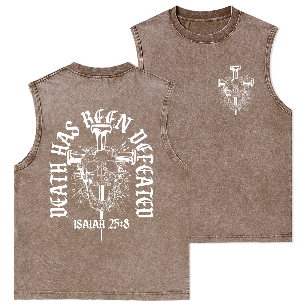 Death Has Been Defeated Christian Washed Tank Top